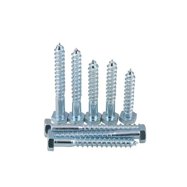 Zinc-Blue Plated DIN 571 Carbon Steel Hex Lag Head Wood Screw