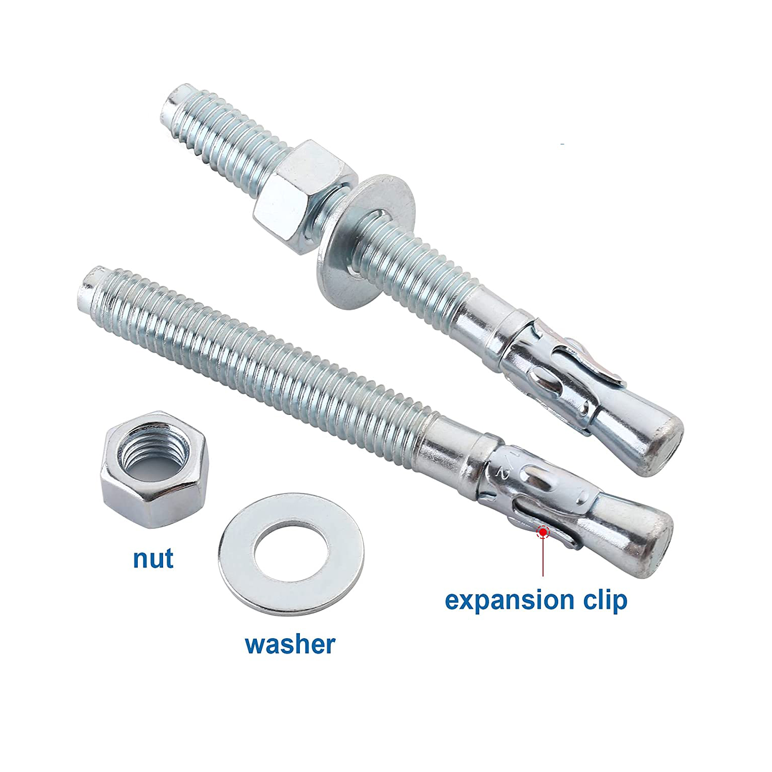 Fastener Expansion steel white galvanized wedge anchor bolt from China ...