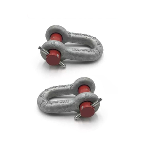 Crosby 1018892 Carbon Steel G-215 Round Pin Chain Shackle, Galvanized, 2 Ton Working Load Limit, 1/2" Size