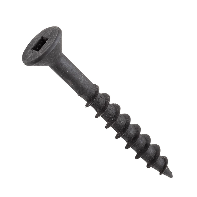 Standard Robertson SQUARE DRIVE BLACK OXIDE PLATED Flat Head Wood Screws