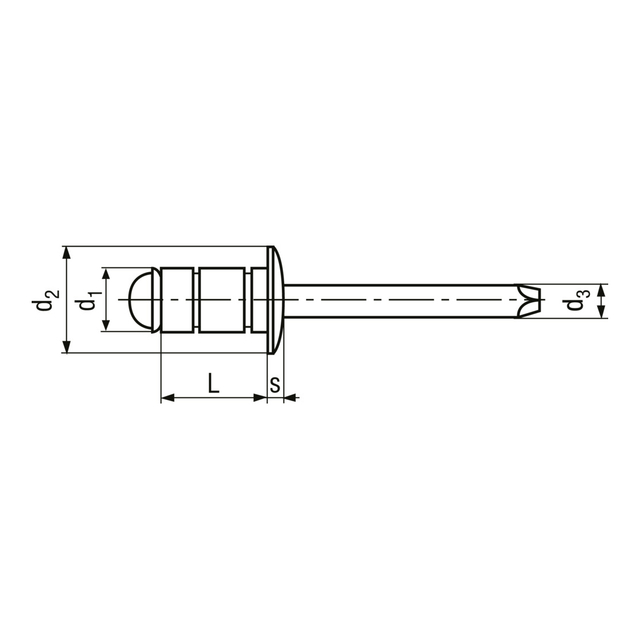 Multi-Grip Blind Rivet; 1/4 Inch (0.250 Inch), (0.080 - 0.350 Inch Grip), Dome Head, Aluminum/Steel, Plain