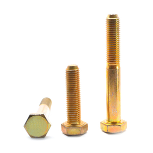 HEX HEAD CAP SCREWS BOLTS UNC COARSE THREAD GRADE 8 STEEL YELLOW ZINC Din931 Half Thread
