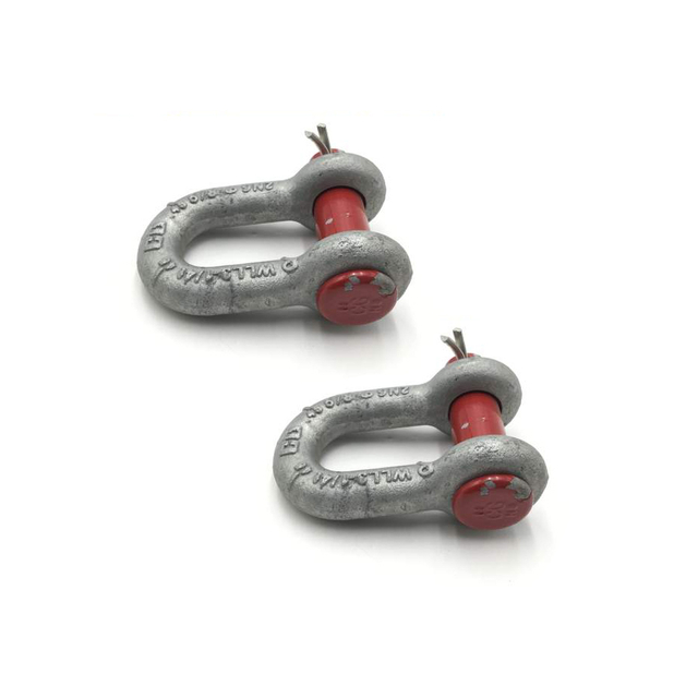 Crosby 1018892 Carbon Steel G-215 Round Pin Chain Shackle, Galvanized, 2 Ton Working Load Limit, 1/2" Size