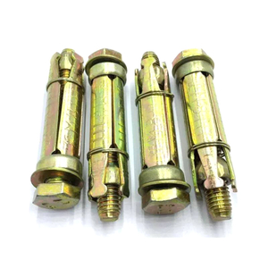 Hex Head Bolt Heavy Duty Shield Anchor Four-piece Yellow Zinc Plated 
