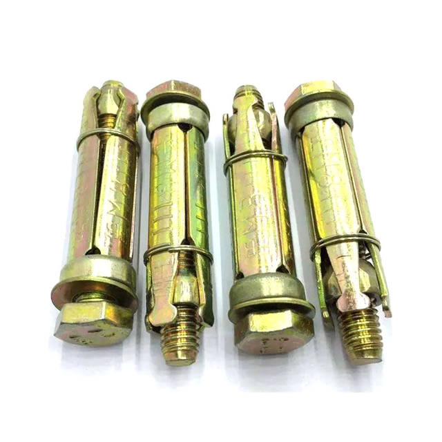 Hex Head Bolt Heavy Duty Shield Anchor Four-piece Yellow Zinc Plated 