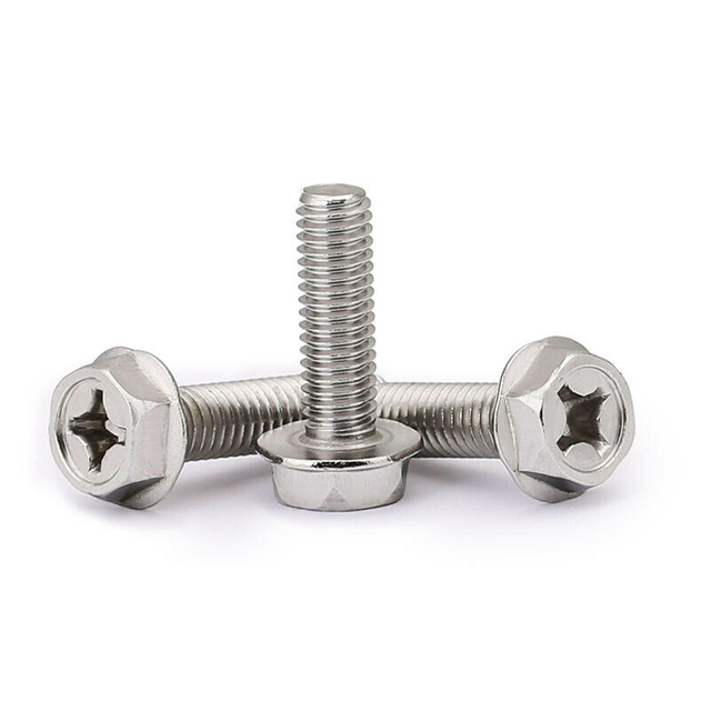 DIN6921 Stainless Steel SS304 SS316 Phillips Drive Serrated Hex Flange Bolt