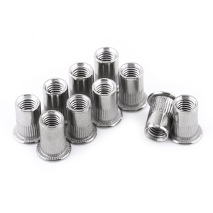 Stainless Steel Knurled Flat Head Rivet Nuts Threaded Rivet Insert Nut