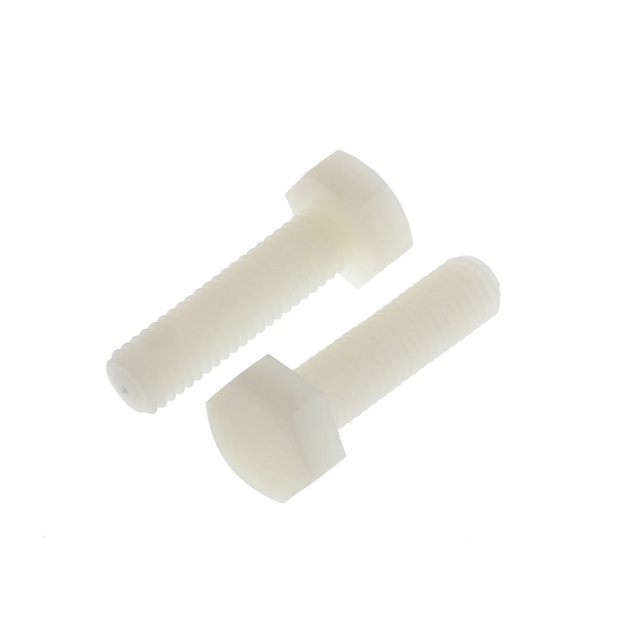 Nylon Plastic Material Bolts White Black Partial Full Thread Hex Head Bolt DIN933