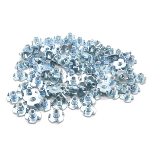  Nuts with 4 Prongs Metric Steel Nuts with 1/4 Thread Size M4 Thread and Zinc Plated Surface Treatment