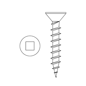 DIN Standard Robertson SQUARE DRIVE BLACK OXIDE PLATED Flat Head Wood Screws