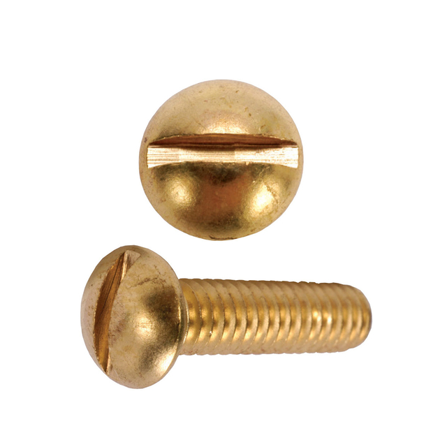 Coarse Thread Machine Screw Slotted Round Head Brass Metric Hardware Fastener