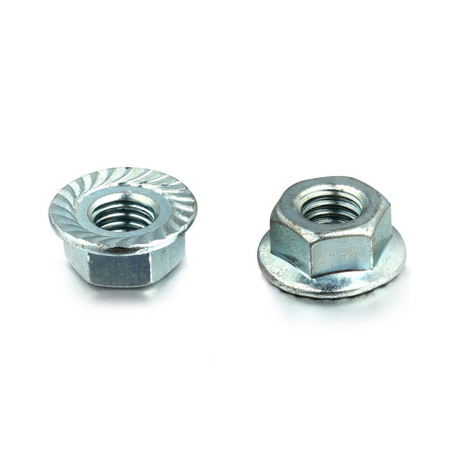high quality Zinc Plated Case Hardened Steel Serrated Hex Flange Nuts DIN6923