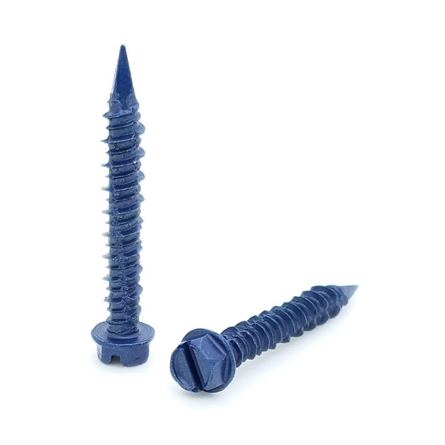 Tapcon Style Screw Slotted Hex Washer Head Concrete Screws To Anchor Masonry