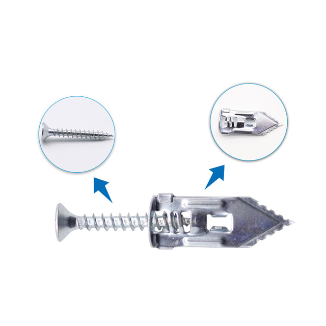 M10X30 Universal Metal Plug With Chipboard Screw Carbon Steel White Zinc Plated