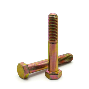 Carbon Steel DIN931 Hex Bolt Yellow Zinc Plated