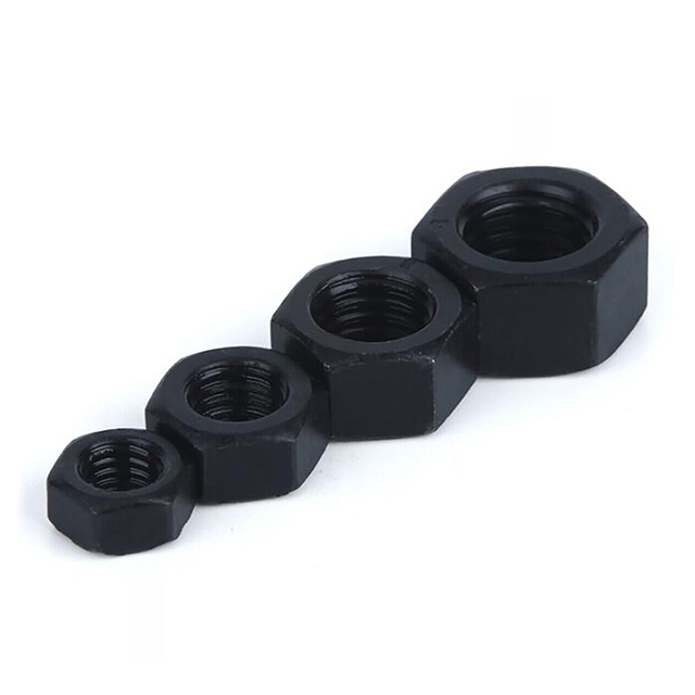 M8 M12 Fine Thread Hex Nuts High Tensile 8 Black Oxide DIN934 Hex Nut Material C1035K