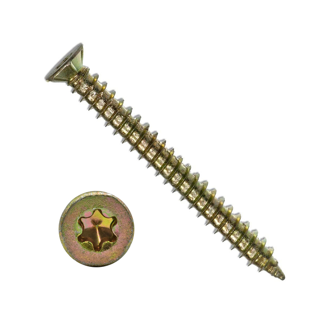 Torx Recess COUNTERSUNK CONCRETE SCREWS 7.5MM X 150MM Yellow Zinc Plated