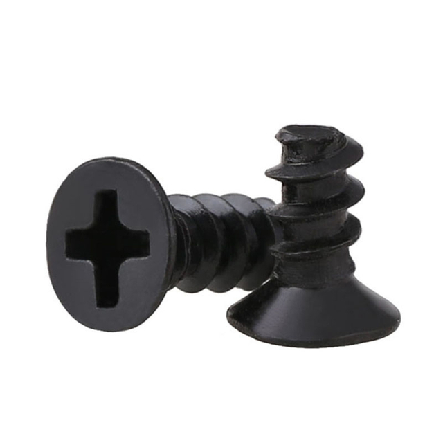 Black Countersunk Flat Head Flat Tail End Phillips Self Tapping Screws