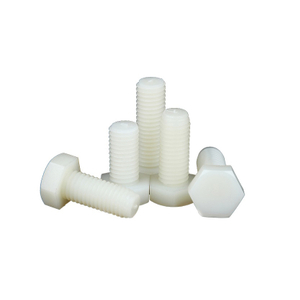  PA White Nylon Hex Bolts Plastic Full Thread Hexagon Head Bolt