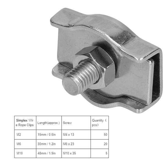 wholesale high quality factory direct sale Simplex Single Bolt Wire Rope Clips Stainless Steel Cable Clamp