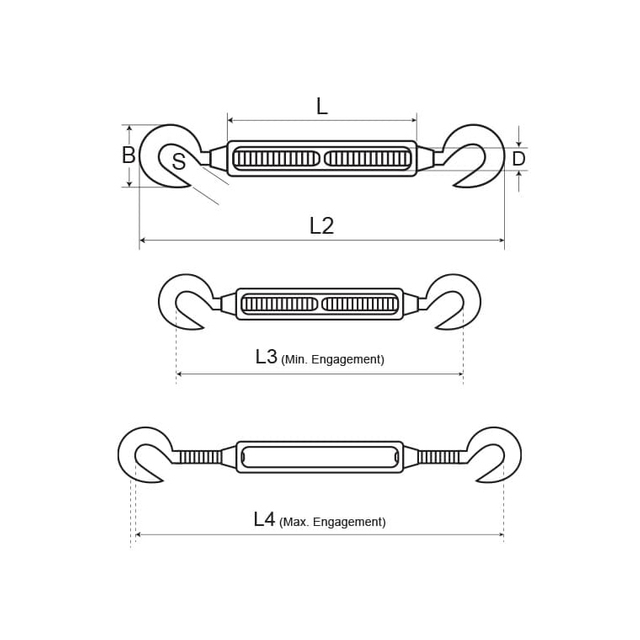 Qingdao Factory Galvanized Construction Drop Forged DIN1480 Marine Turnbuckles