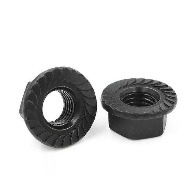 Black Zinc-Plated Hex Serrated Flange Nuts DIN6923 Flanged Nut