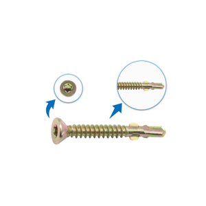 Yellow Zinc Plated Torx Drive Flat Countersunk Head Tek Screw Self-Drilling Screw with Wings
