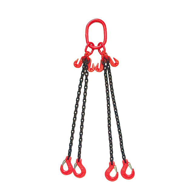 Grade 80 Lifting Chain Sling Heavy Duty 4 Four Leg Alloy Steel with Grab Hooks Sling Chain for Lifting