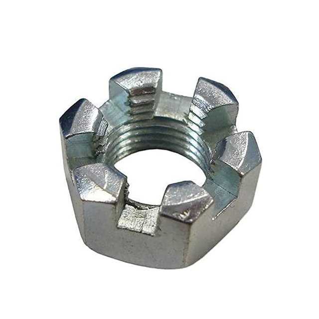Carbon Steel Hexagonal Slotted Nut Hex Castle Nuts Zinc Plated Din935
