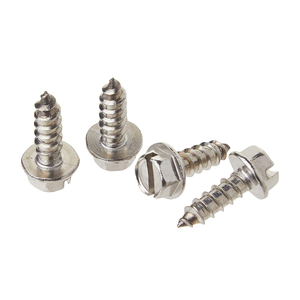 Zinc Plated Steel Slotted Drive Hex Washer Head Self-Tapping Sheet Metal Screws