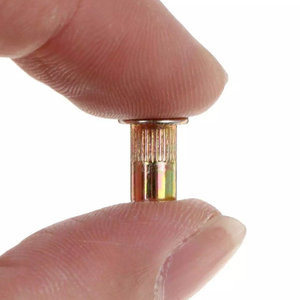 Rivet Nut Yellow-Zinc Plated Finish Flat Head Rivet nut Threaded Insert Nut Knurled