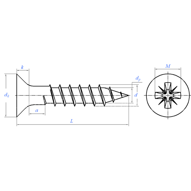 Torx Groove Chipboard Screw T20 T30 T40 Cutting Tail Knurled Wood Structure Special Crack Resistant Wood Screw Flat Torx