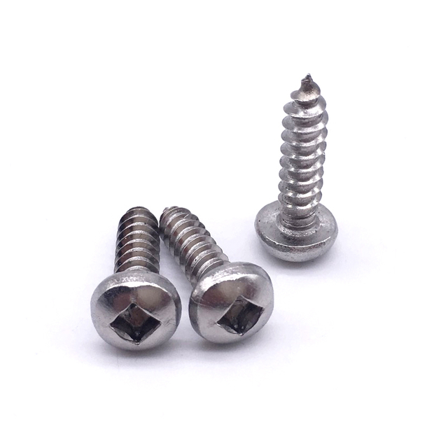 Square Drive Pan Head Self Tapping Screws Stainless Steel