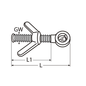 Stainless Steel 304 316 Dog Bolt Eye Bolt DIN444 with Wing Nuts Butterfly Nuts