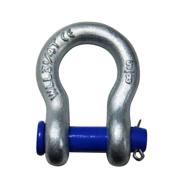 G213 US Type Bow Shackle Drop Forged Carbon Steel Body Alloy Steel Pin Hot-dipped Galvanized Anchor Shackle