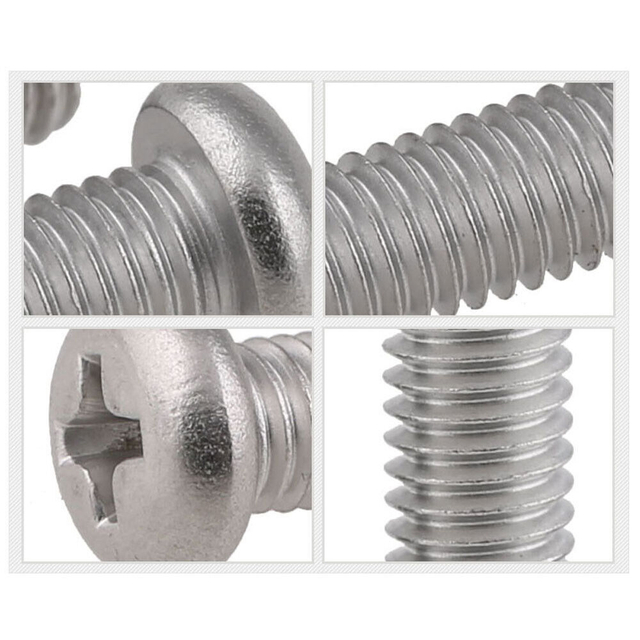 Stainless Steel Machine Screws Phillips Drive Cross Recessed Pan Head Din7985