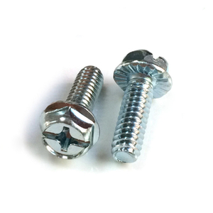 Combo (Phillips/Slotted) Hex Head Flange Bolt Low Carbon Steel Zinc Plated