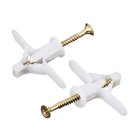 Butterfly white plastic toggle Anchor Wall Plugs Anchor with screw