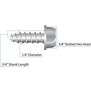 Zinc Plated Steel Slotted Drive Hex Washer Head Self-Tapping Sheet Metal Screws