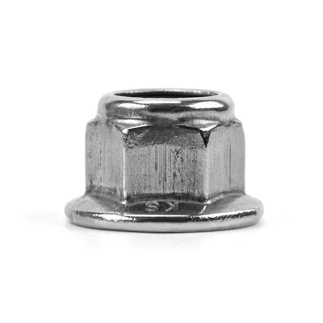 Customized M6 Hex Nylon Anodized Self-Locking Nut Hexagon Serrated Flange Metal Nylon Lock Nut