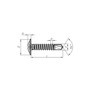 Phillips Drive Wafer Modified Truss Head Carbon Steel Zinc Plated Self Drilling Screws