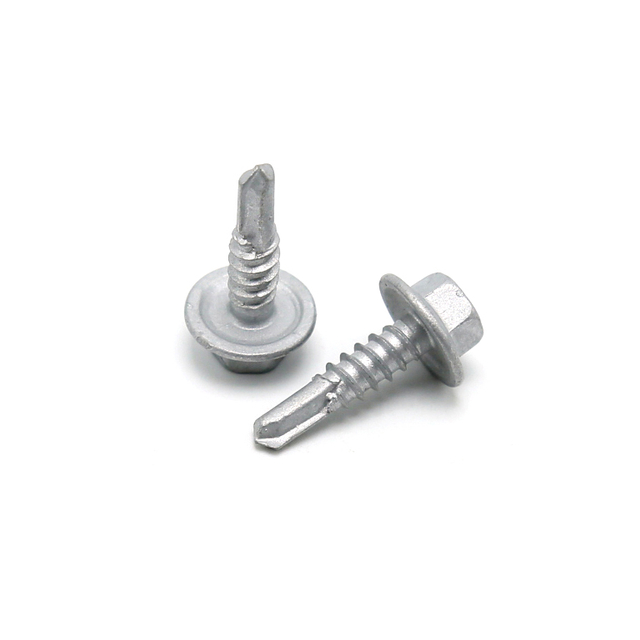 Tornillo autoperforante con cabeza hexagonal y brida con revestimiento Ruspert para acero grueso