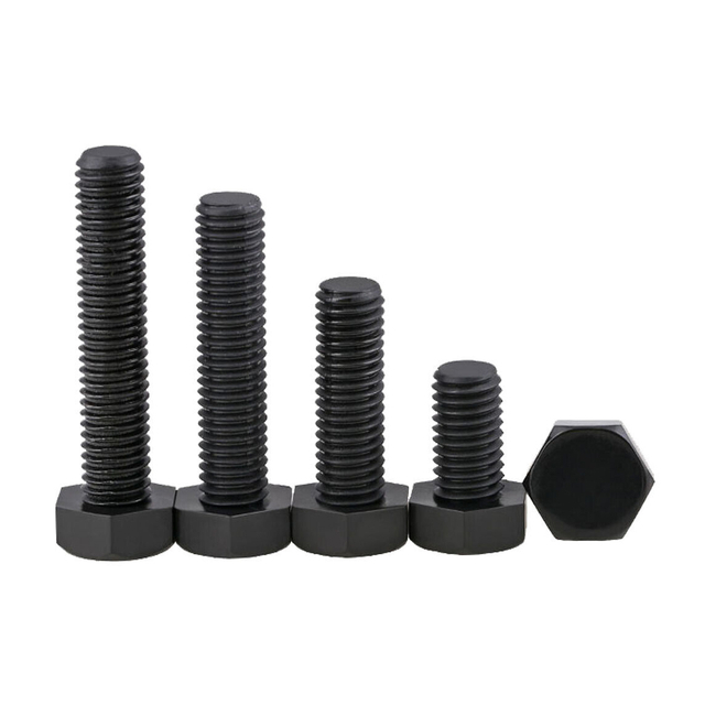 Tornillo hexagonal de nailon con rosca métrica y plástico, color negro