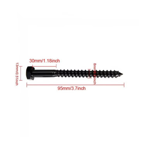 DIN571 Hex Head Wood Screw Carbon Steel Black Oxide