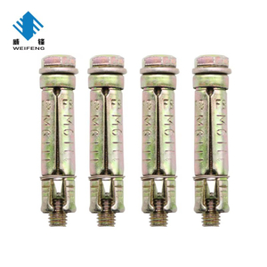 Heavy Duty Shield Anchor 4 Pieces With Hex Bolt and Washer Carbon Steel Yellow Zinc Plated