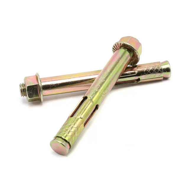 Hex Head Flange Nut Sleeve Anchor Yellow Zinc Plated Carbon Steel M6 M8 M10 M12 M16