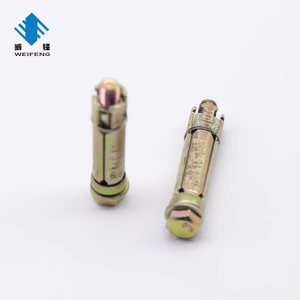 Heavy Duty Shield Anchor 4 Pieces With Hex Bolt and Washer Carbon Steel Yellow Zinc Plated