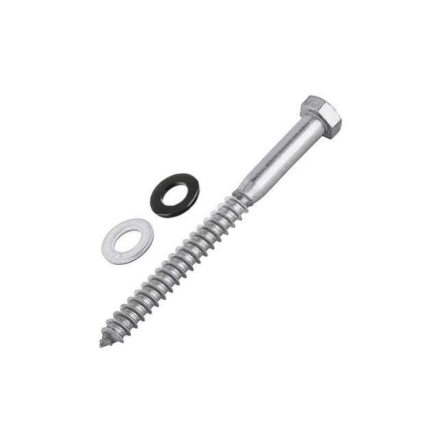 DIN571 Hex Head Wood Screw With Washer Carbon Steel Zinc Plated