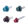Colorful Hex Washer Head Self-Drilling Screw With EPDM Washer Carbon Steel Zinc Plated Din7504-K