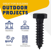 DIN571 Hex Head Wood Screw Carbon Steel Black Oxide
